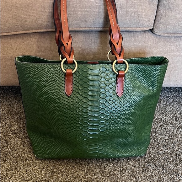 Dooney And Bourke Python Green Tote Bag - Picture 4 of 9